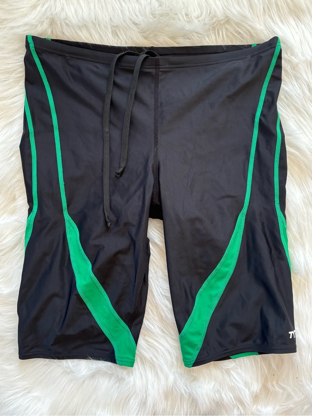Men's Black Swim Jammers with Green Accents TYR 36
